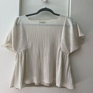 Madewell XXS sheer textured white top